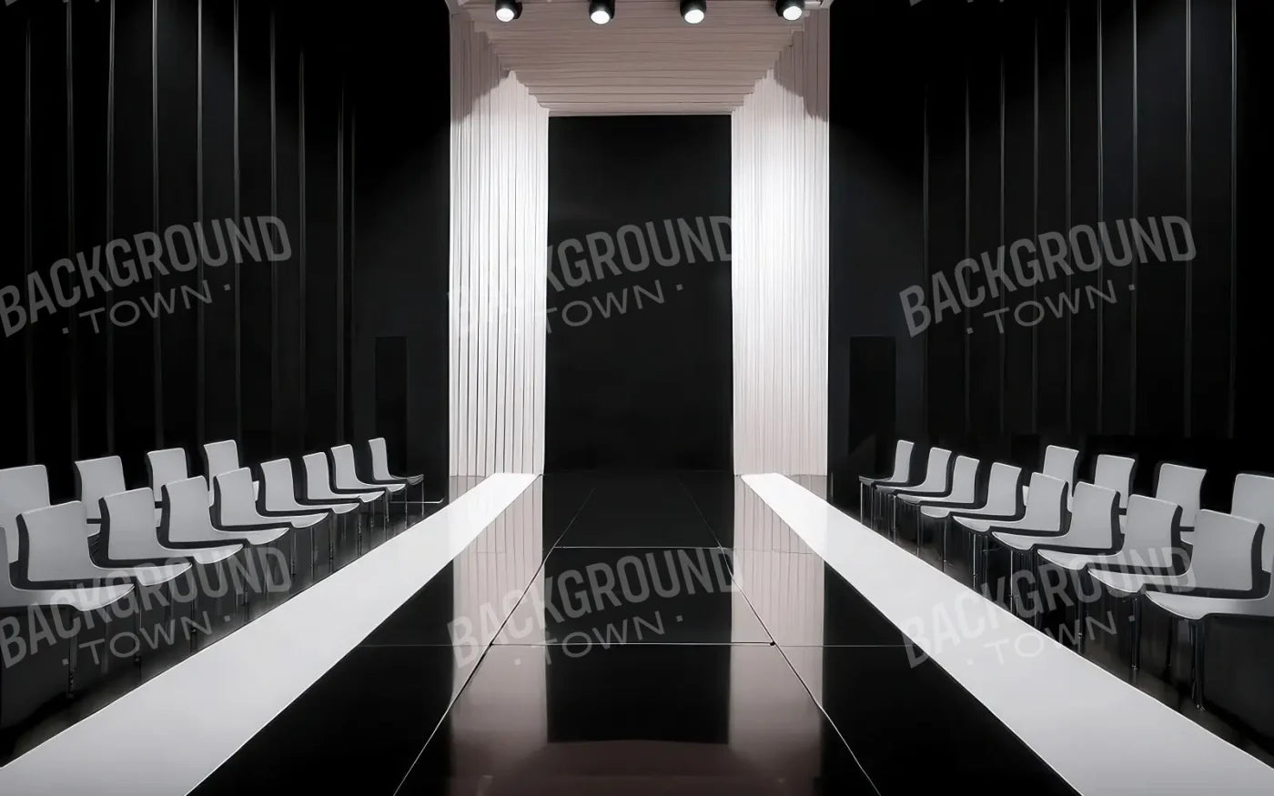 Black And White Catwalk 8’x5’ UltraCloth (96 x 60 inch) Backdrop
