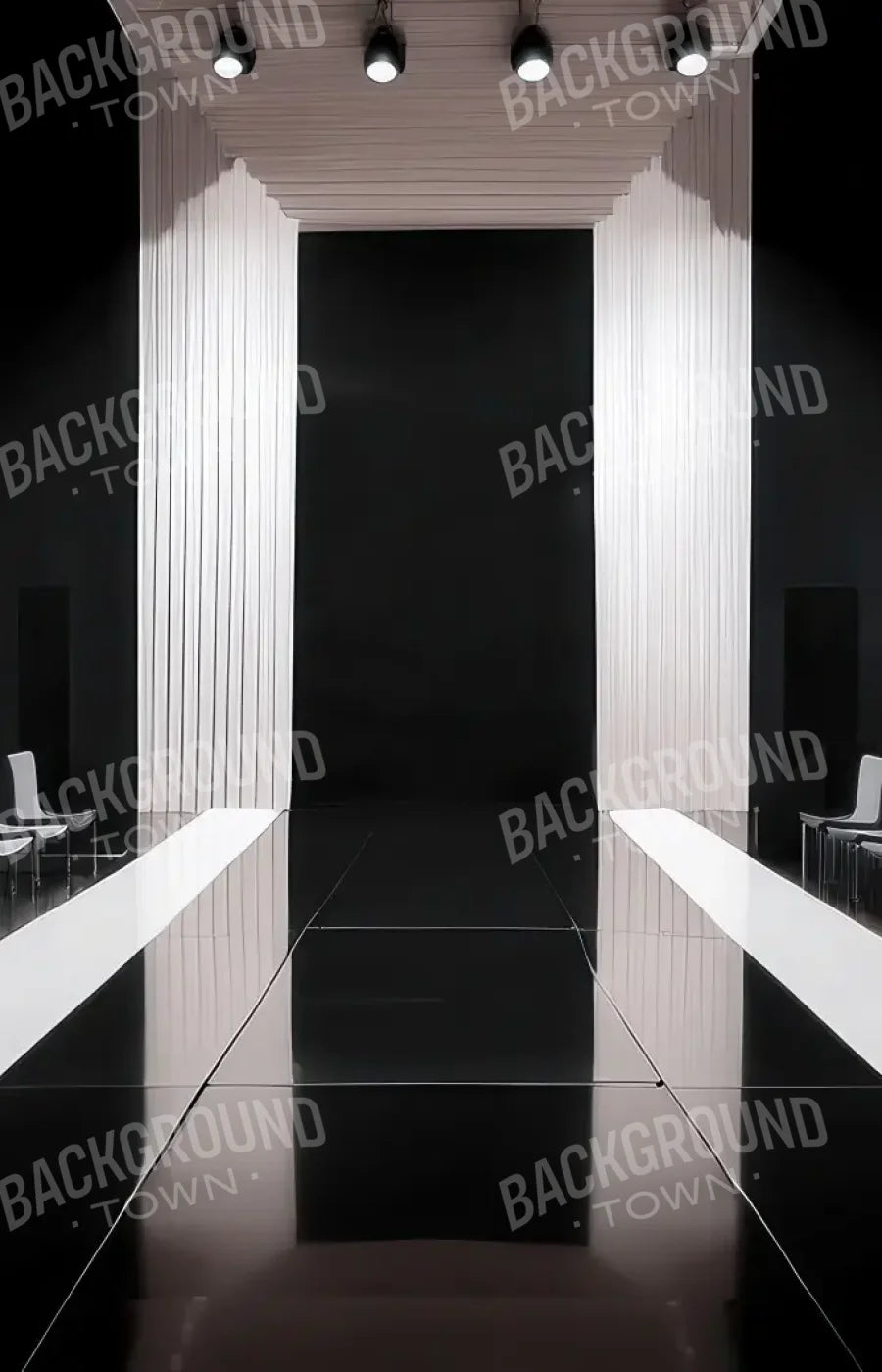Black And White Catwalk 9’x14’ UltraCloth (108 x 168 inch) Backdrop
