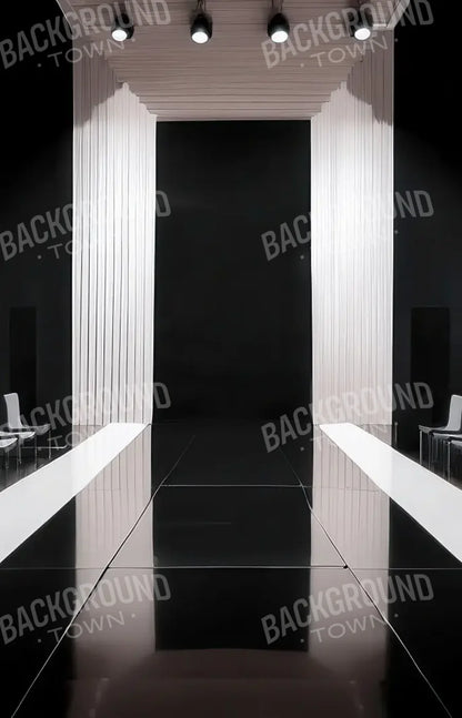 Black And White Catwalk 9’x14’ UltraCloth (108 x 168 inch) Backdrop