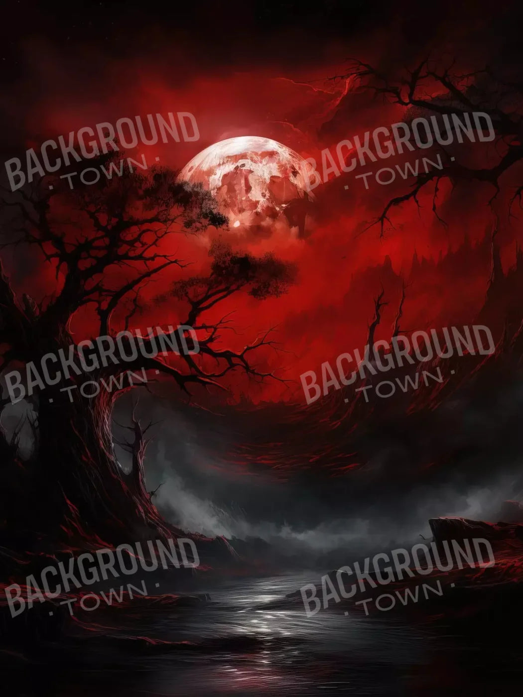 Blood Moon I 5’X6’8 Fleece (60 X 80 Inch) Backdrop