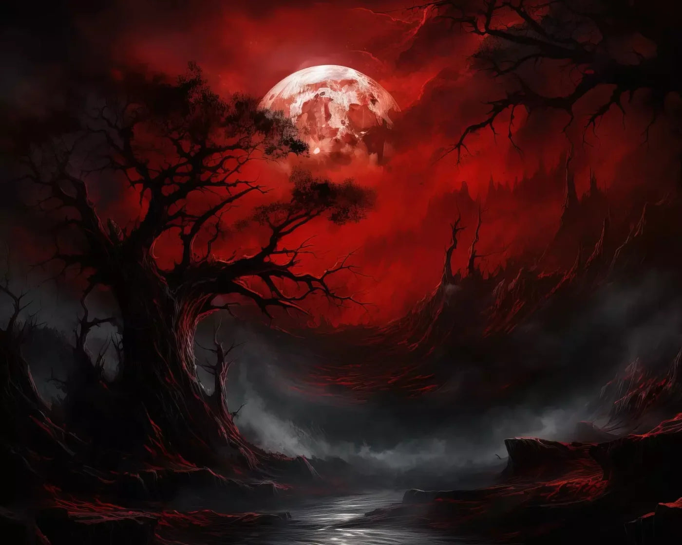 Blood Moon I 10’X8’ Fleece (120 X 96 Inch) Backdrop