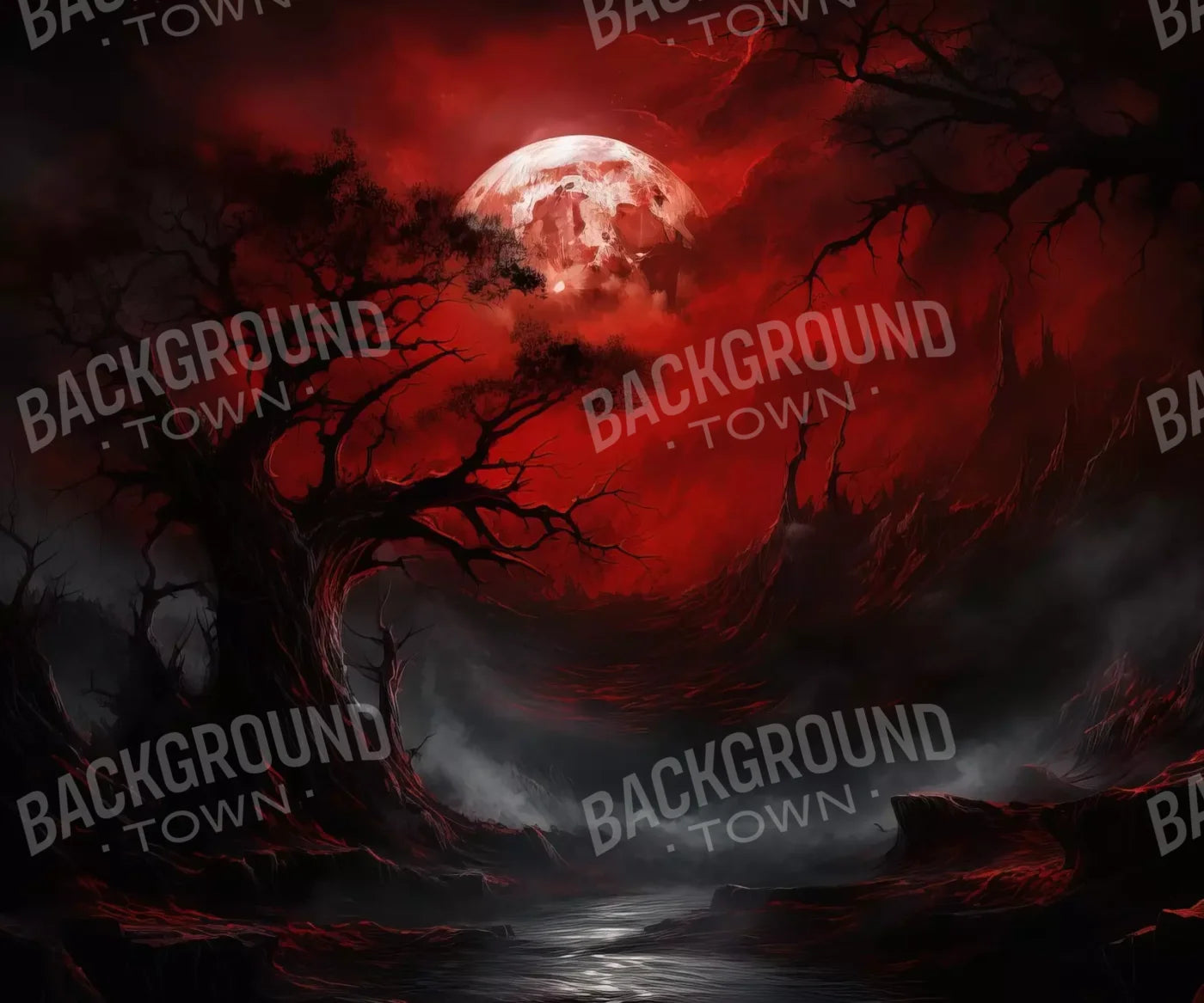 Blood Moon I 5’X4’2 Fleece (60 X 50 Inch) Backdrop