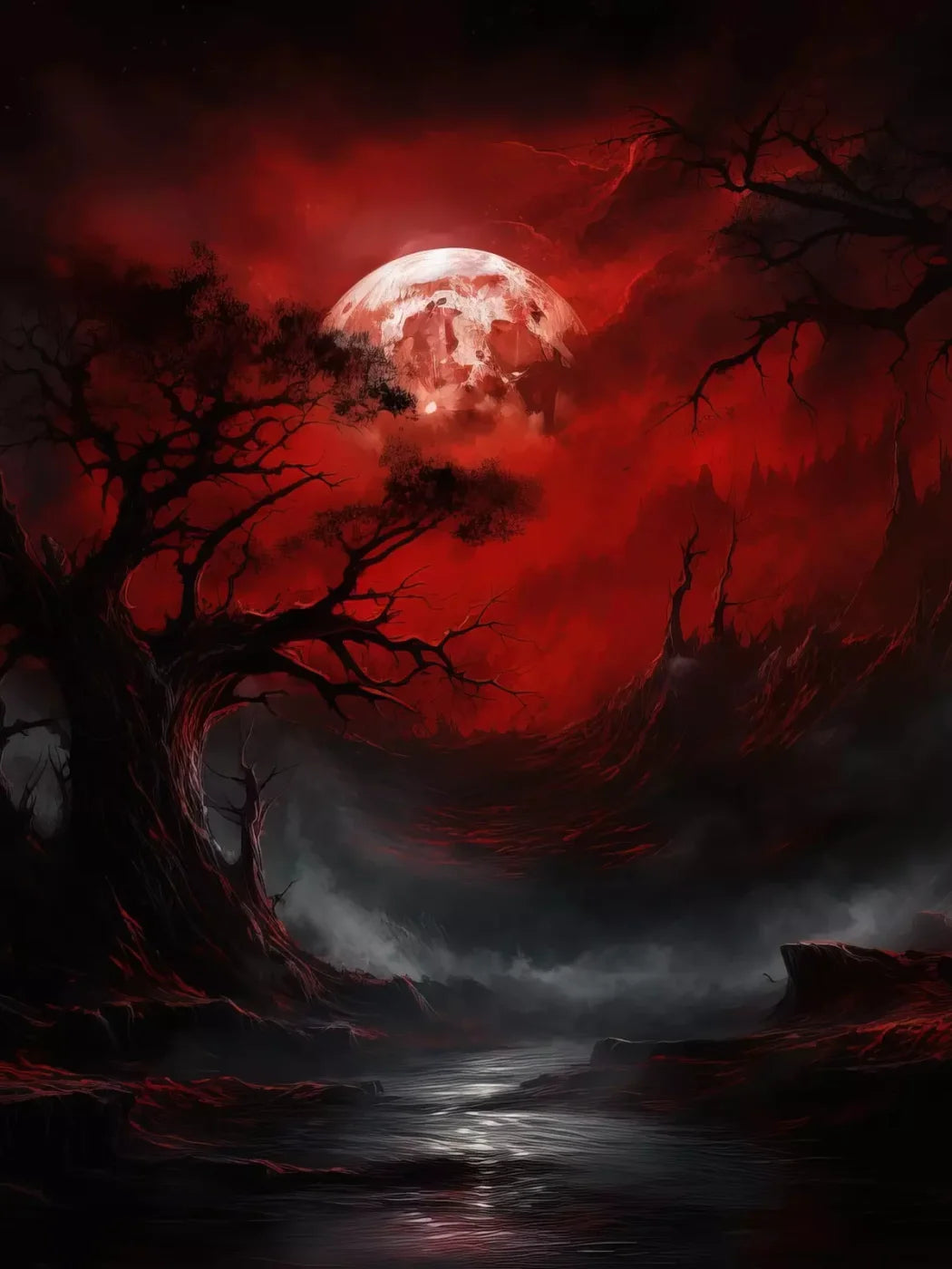 Blood Moon I 6’X8’ Fleece (72 X 96 Inch) Backdrop