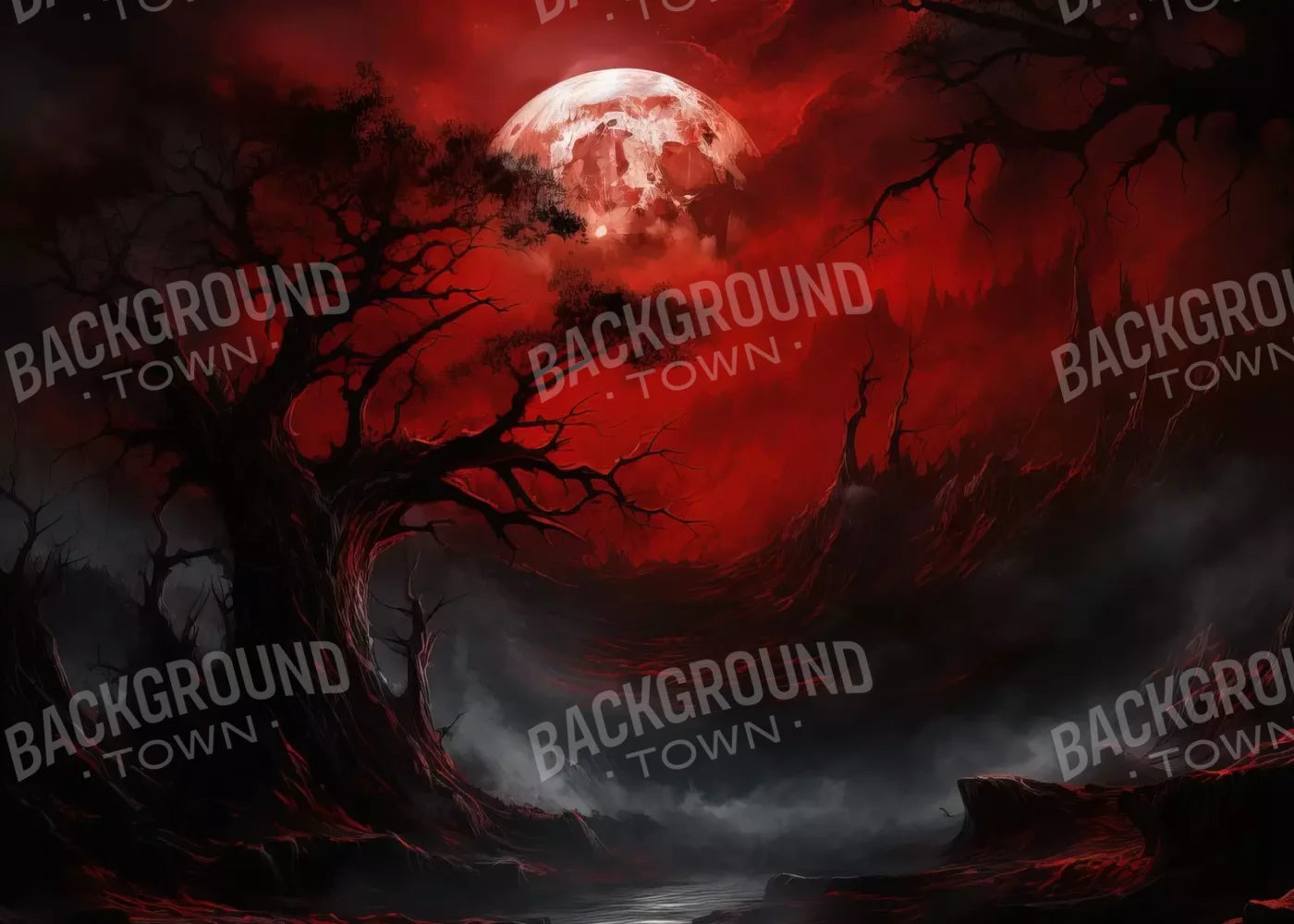 Blood Moon I 7’X5’ Ultracloth (84 X 60 Inch) Backdrop