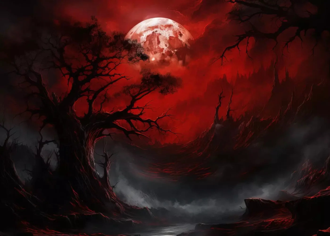 Blood Moon I 7’X5’ Ultracloth (84 X 60 Inch) Backdrop