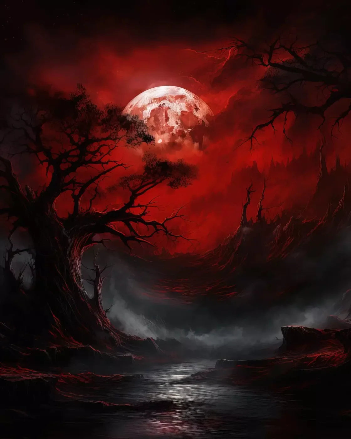 Blood Moon I 8’X10’ Fleece (96 X 120 Inch) Backdrop