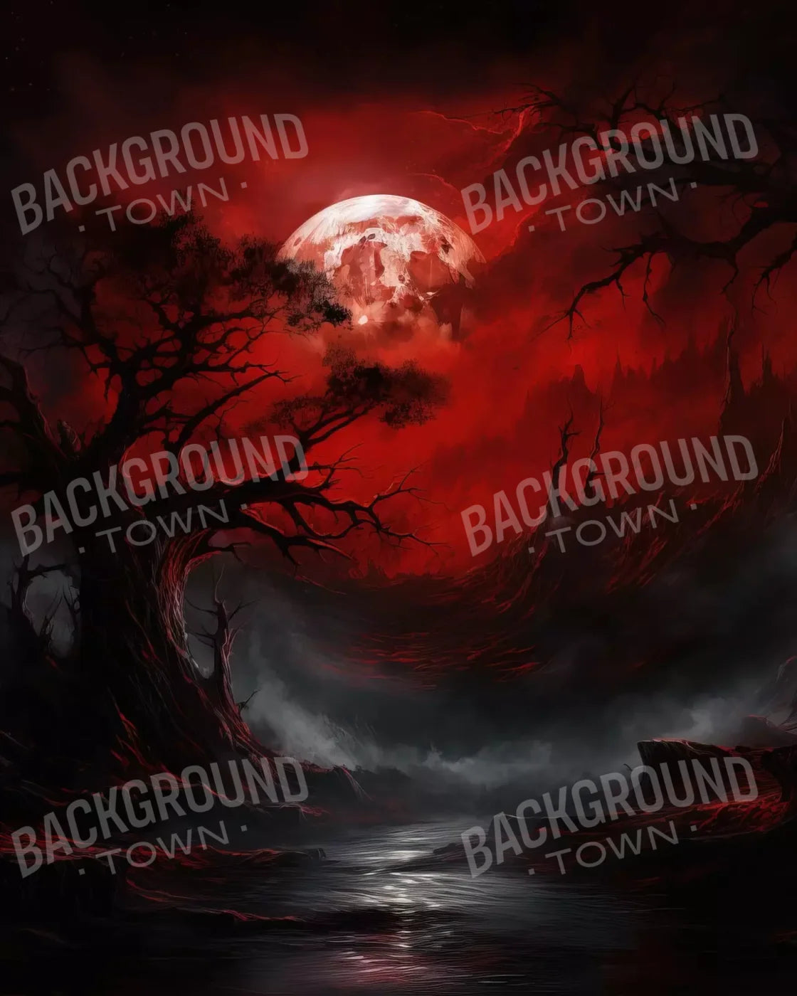 Blood Moon I 8’X10’ Fleece (96 X 120 Inch) Backdrop