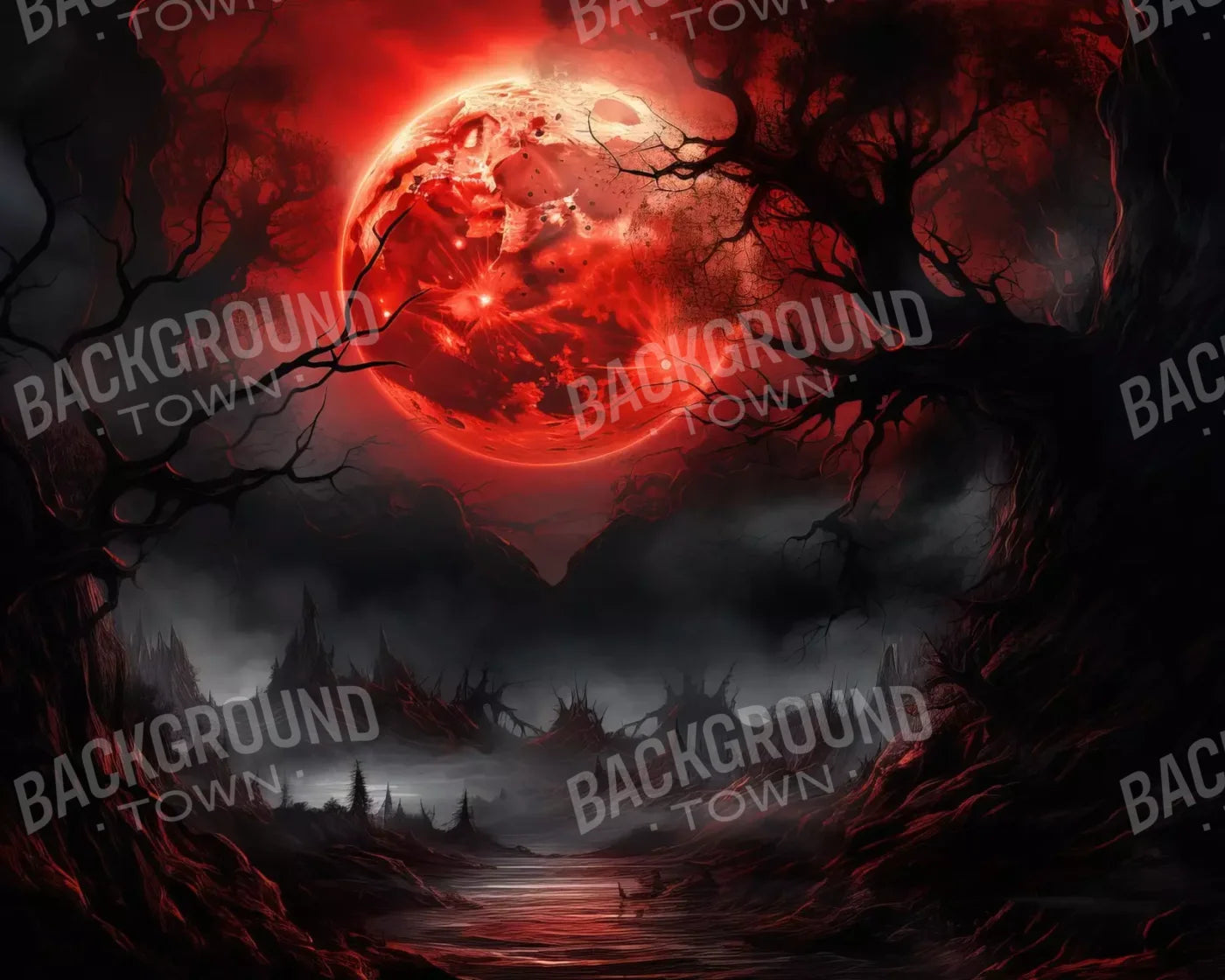 Blood Moon Ii 10’X8’ Fleece (120 X 96 Inch) Backdrop