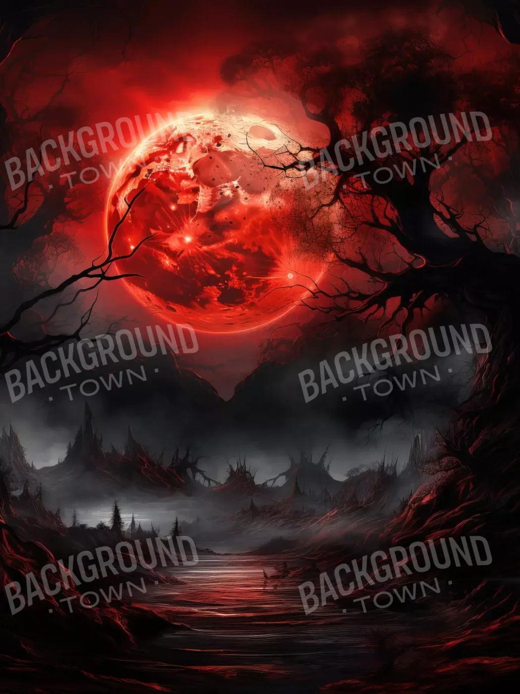 Blood Moon Ii 5’X6’8 Fleece (60 X 80 Inch) Backdrop