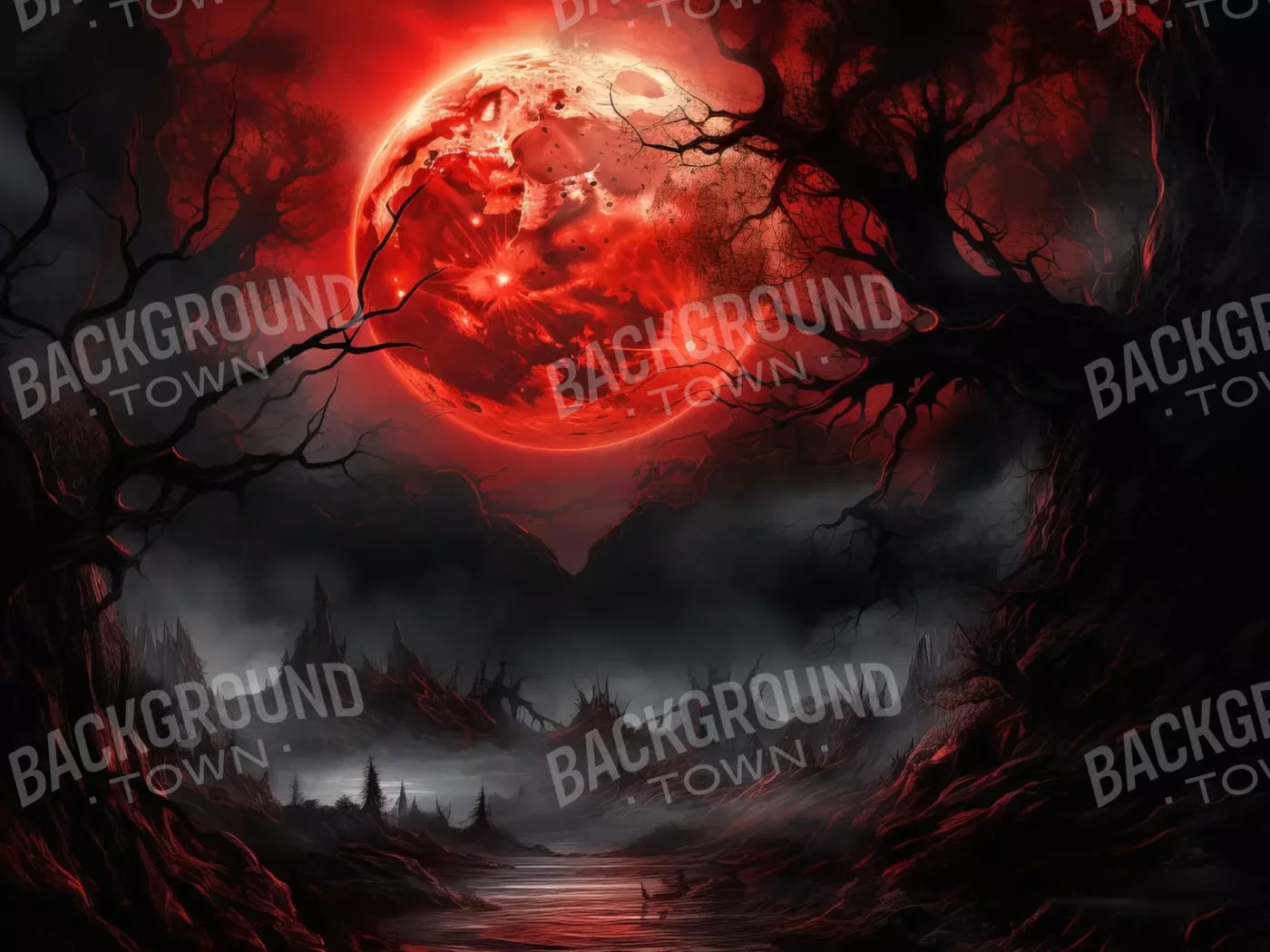 Blood Moon Ii 6’8X5’ Fleece (80 X 60 Inch) Backdrop