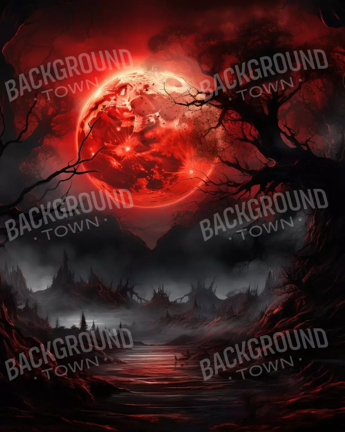 Blood Moon Ii 8’X10’ Fleece (96 X 120 Inch) Backdrop