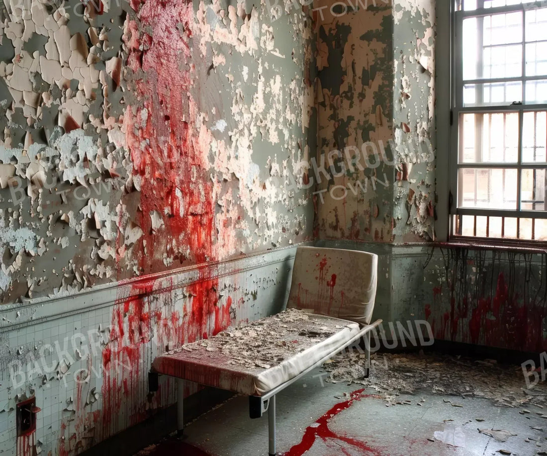 Bloody Institution Chair Room 5’X4’2 Fleece (60 X 50 Inch) Backdrop