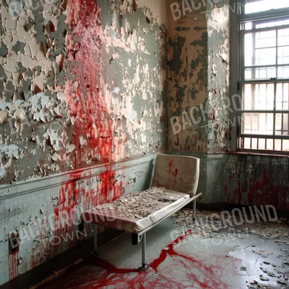 Bloody Institution Chair Room 8’X8’ Fleece (96 X Inch) Backdrop