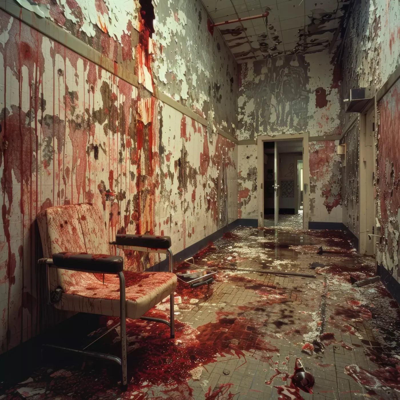 Bloody Institution Chair Room I 10’X10’ Ultracloth (120 X Inch) Backdrop