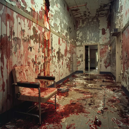 Bloody Institution Chair Room I 10’X10’ Ultracloth (120 X Inch) Backdrop