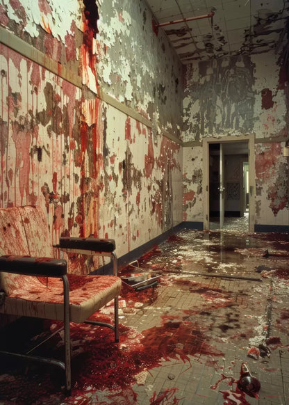 Bloody Institution Chair Room I 5’X7’ Ultracloth (60 X 84 Inch) Backdrop