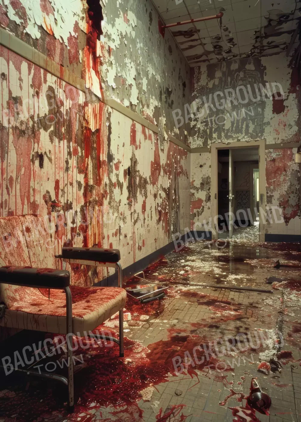 Bloody Institution Chair Room I 5’X7’ Ultracloth (60 X 84 Inch) Backdrop