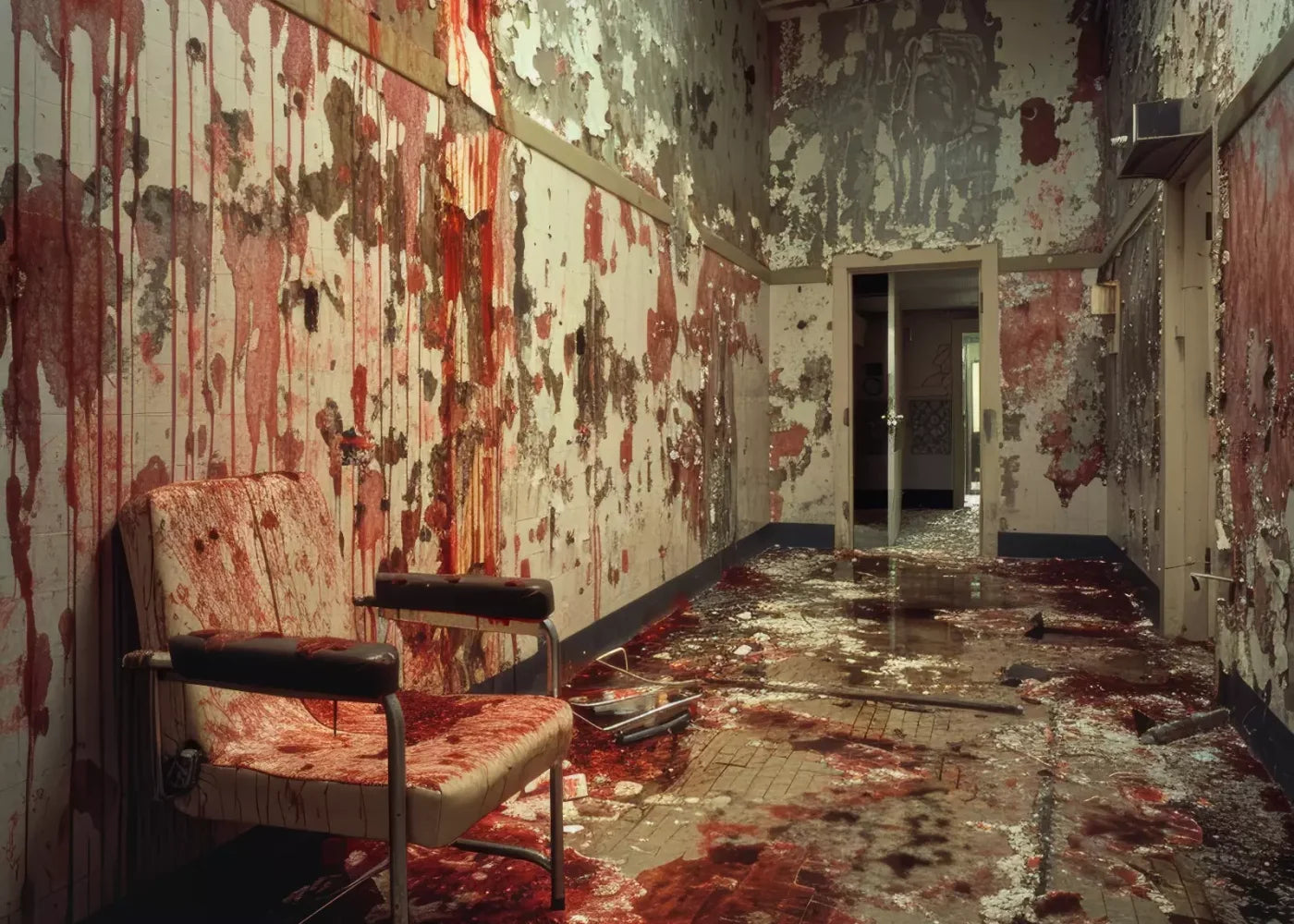 Bloody Institution Chair Room I 7’X5’ Ultracloth (84 X 60 Inch) Backdrop
