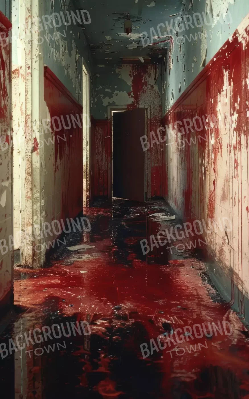 Bloody Institution Hallway Iii 10’X16’ Ultracloth (120 X 192 Inch) Backdrop