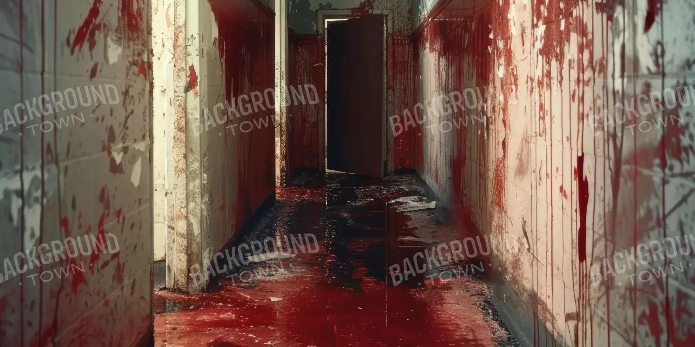 Bloody Institution Hallway Iii 20’X10’ Ultracloth (240 X 120 Inch) Backdrop