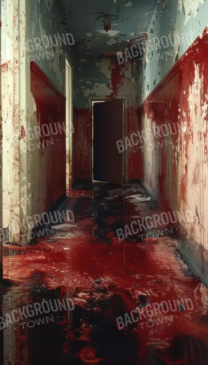 Bloody Institution Hallway Iii 8’X14’ Ultracloth (96 X 168 Inch) Backdrop