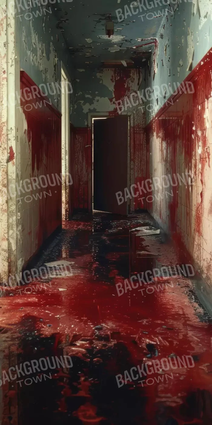 Bloody Institution Hallway Iii 8’X16’ Ultracloth (96 X 192 Inch) Backdrop
