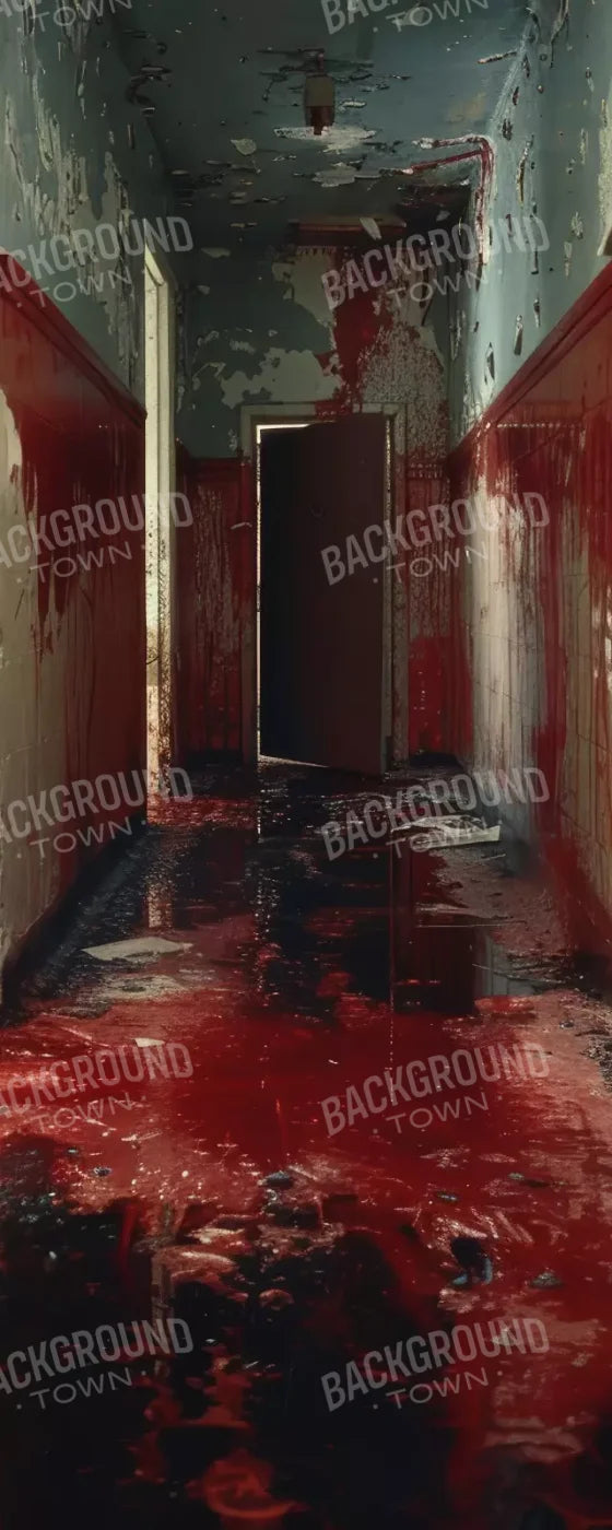 Bloody Institution Hallway Iii 8’X20’ Ultracloth (96 X 240 Inch) Backdrop