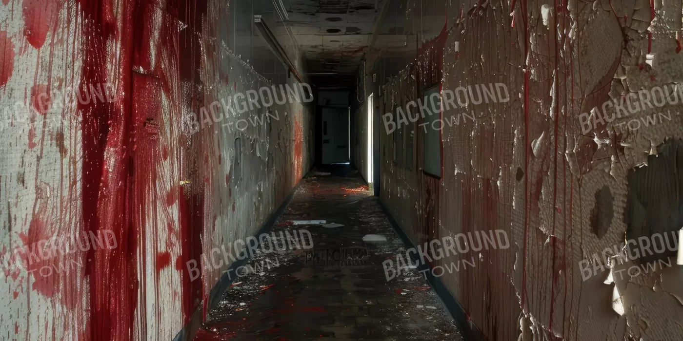 Bloody Institution Hallway Iv 20’X10’ Ultracloth (240 X 120 Inch) Backdrop