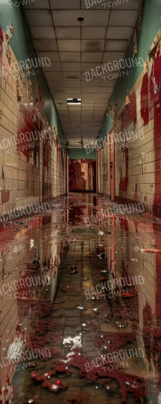 Bloody Institution Hallway V 8’X20’ Ultracloth (96 X 240 Inch) Backdrop