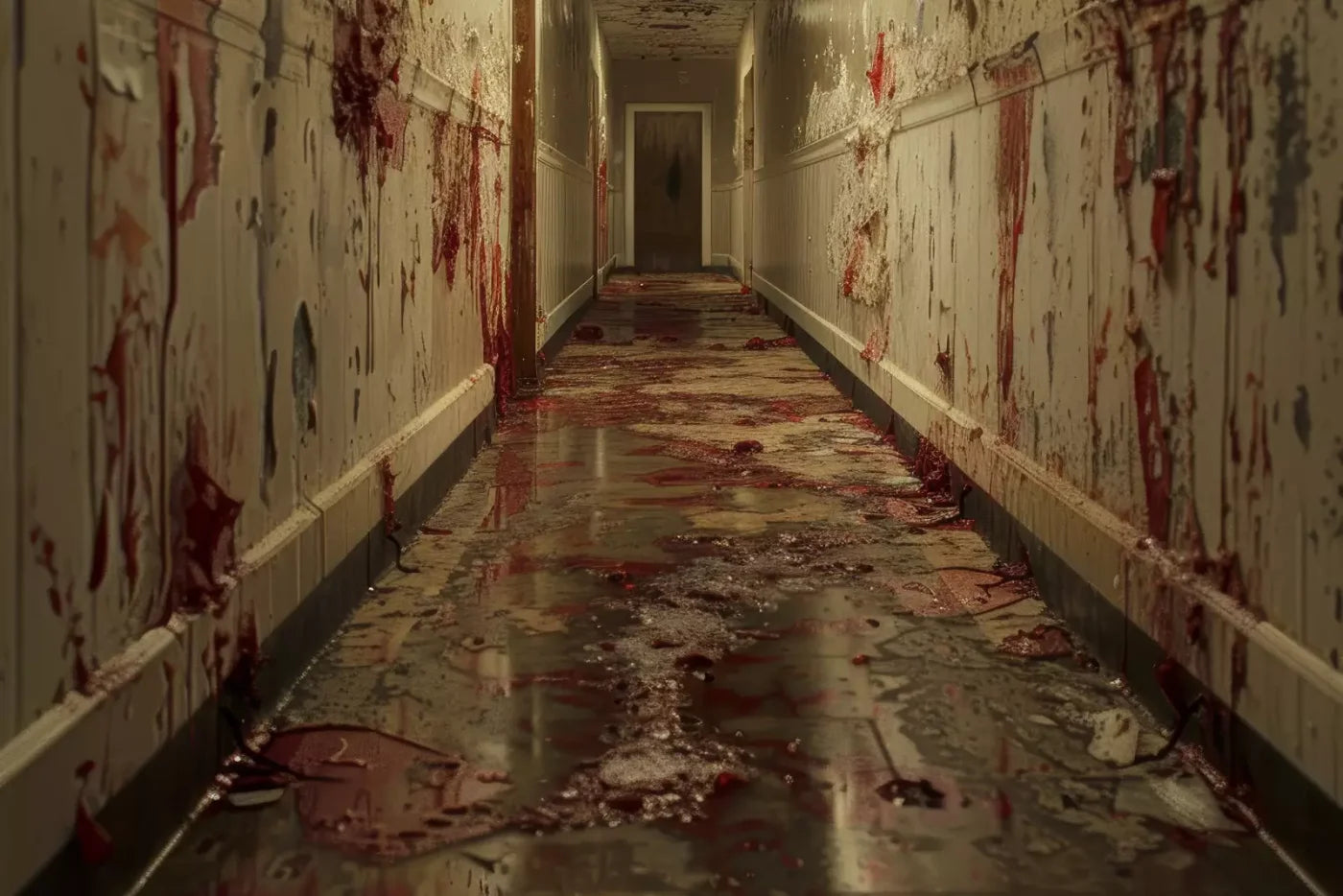 Bloody Institution Hallway Ii 12’X8’ Ultracloth (144 X 96 Inch) Backdrop