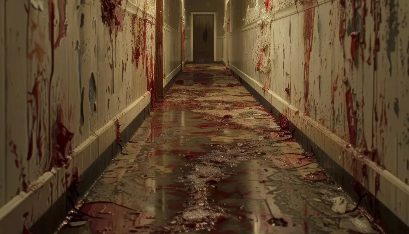 Bloody Institution Hallway Ii 14’X8’ Ultracloth (168 X 96 Inch) Backdrop
