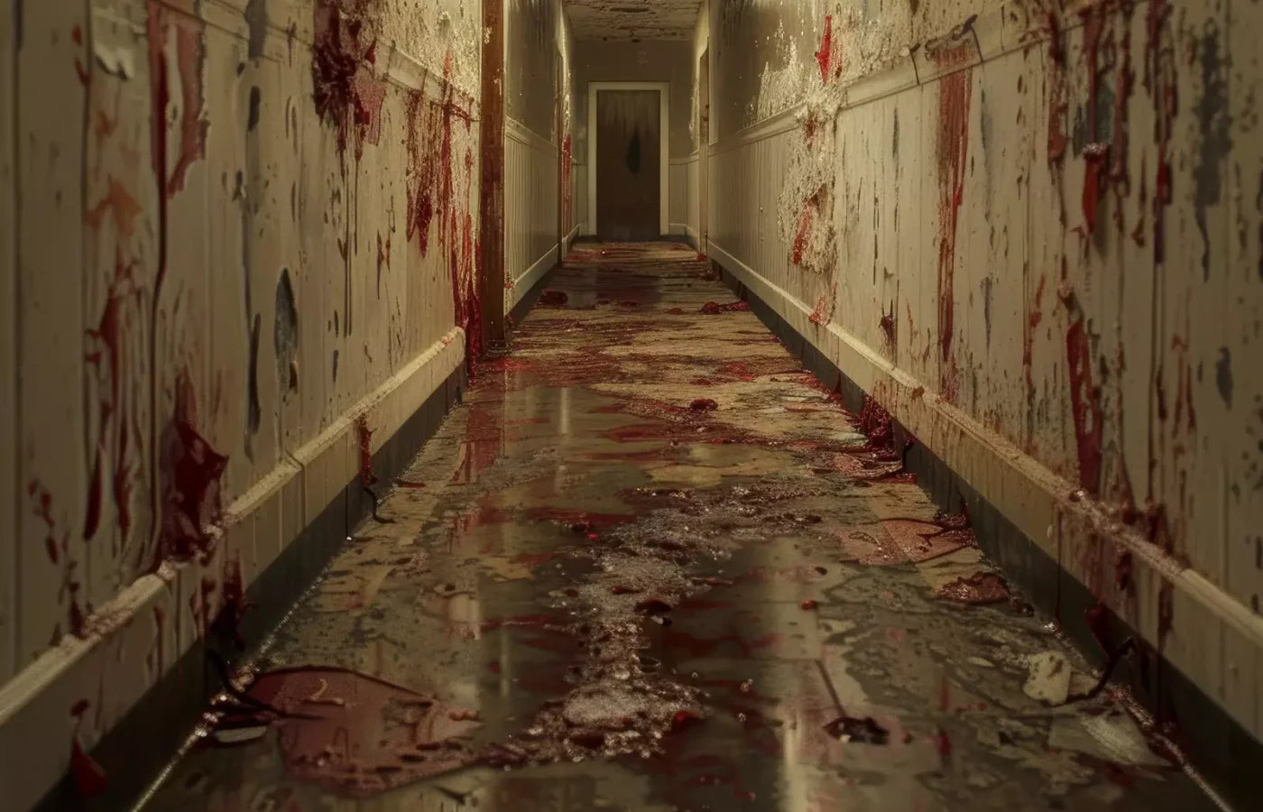 Bloody Institution Hallway Ii 14’X9’ Ultracloth (168 X 108 Inch) Backdrop