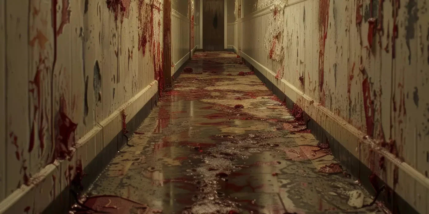Bloody Institution Hallway Ii 16’X8’ Ultracloth (192 X 96 Inch) Backdrop