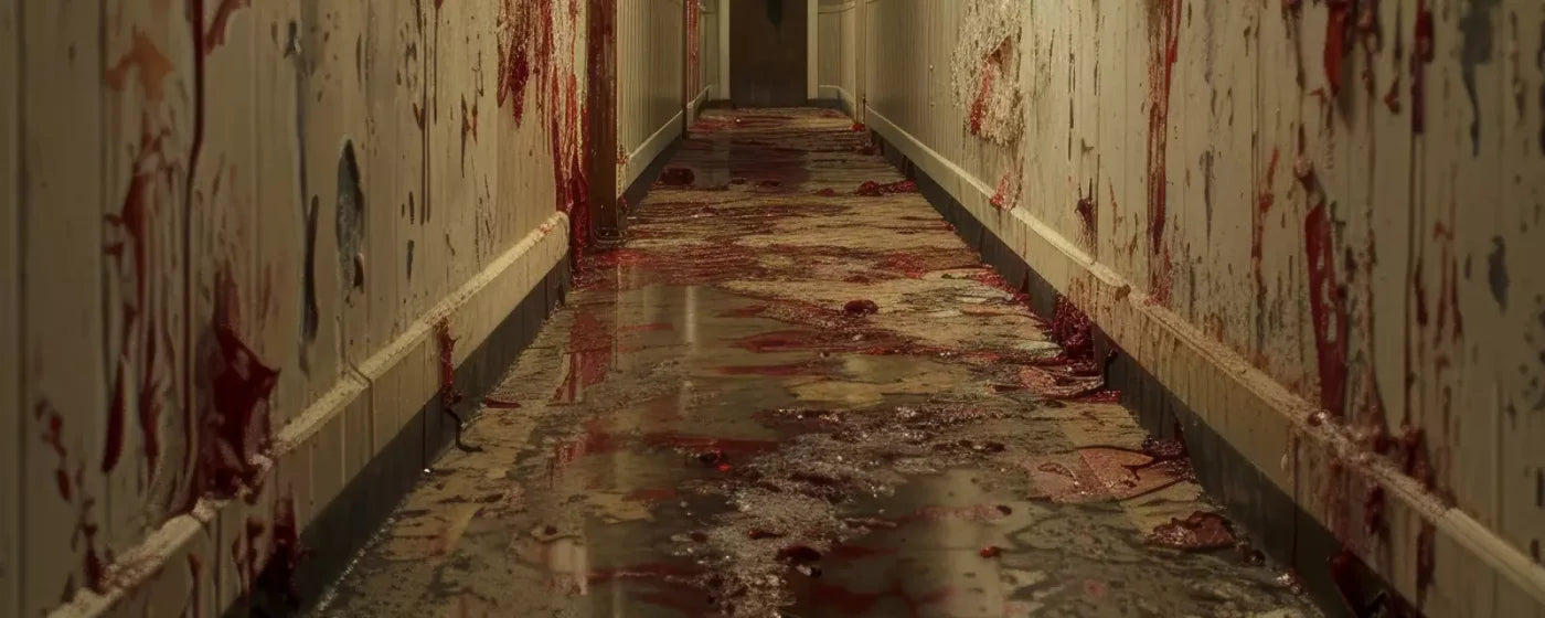 Bloody Institution Hallway Ii 20’X8’ Ultracloth (240 X 96 Inch) Backdrop