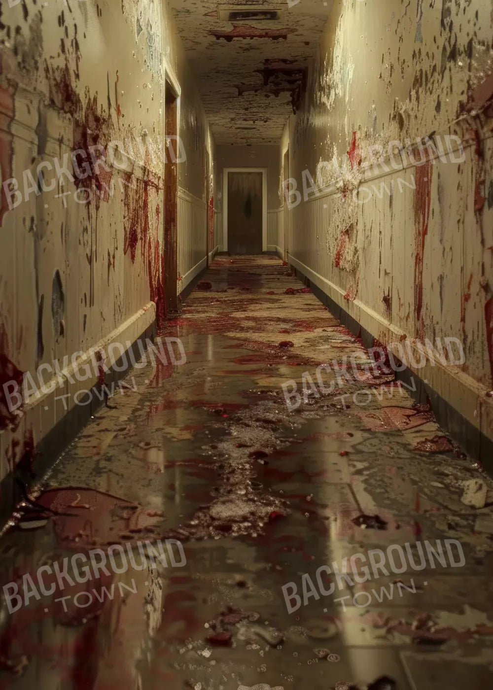 Bloody Institution Hallway Ii 5’X7’ Ultracloth (60 X 84 Inch) Backdrop