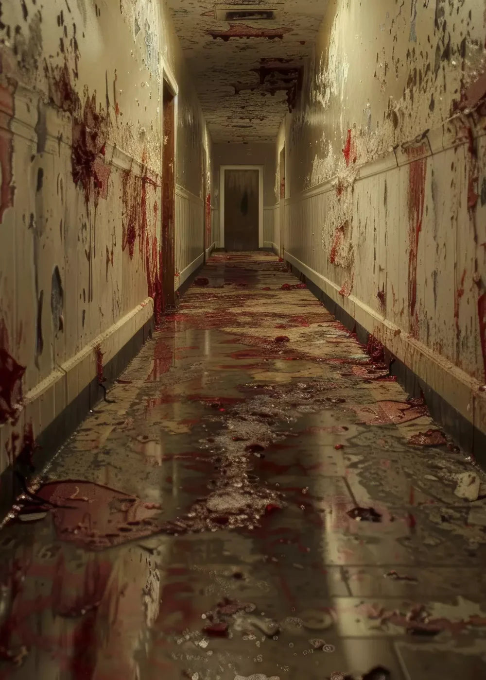 Bloody Institution Hallway Ii 5’X7’ Ultracloth (60 X 84 Inch) Backdrop