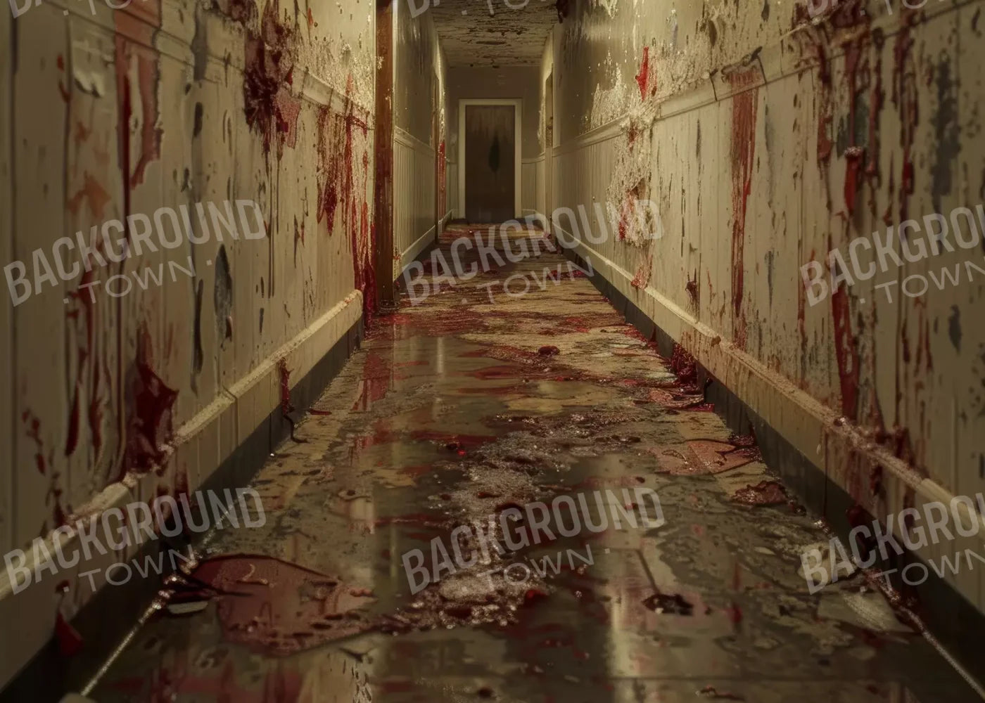 Bloody Institution Hallway Ii 7’X5’ Ultracloth (84 X 60 Inch) Backdrop