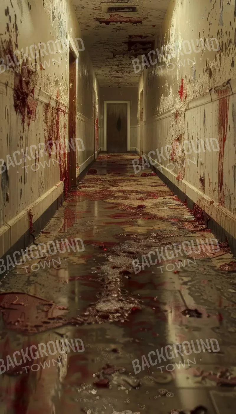 Bloody Institution Hallway Ii 8’X14’ Ultracloth (96 X 168 Inch) Backdrop