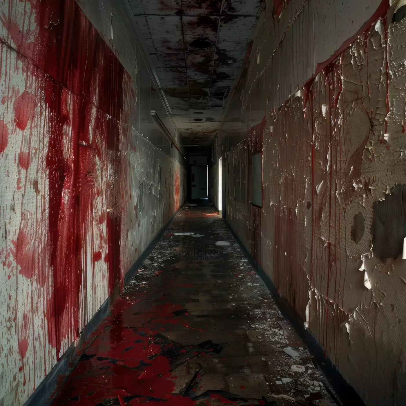 Bloody Institution Hallway Iv 10’X10’ Ultracloth (120 X Inch) Backdrop