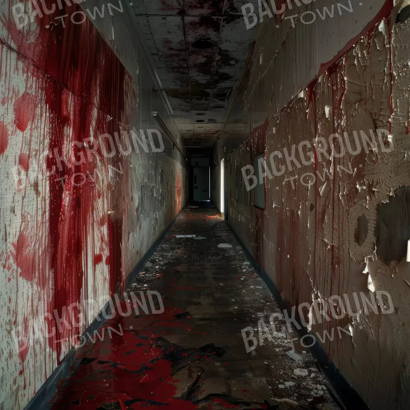 Bloody Institution Hallway Iv 10’X10’ Ultracloth (120 X Inch) Backdrop