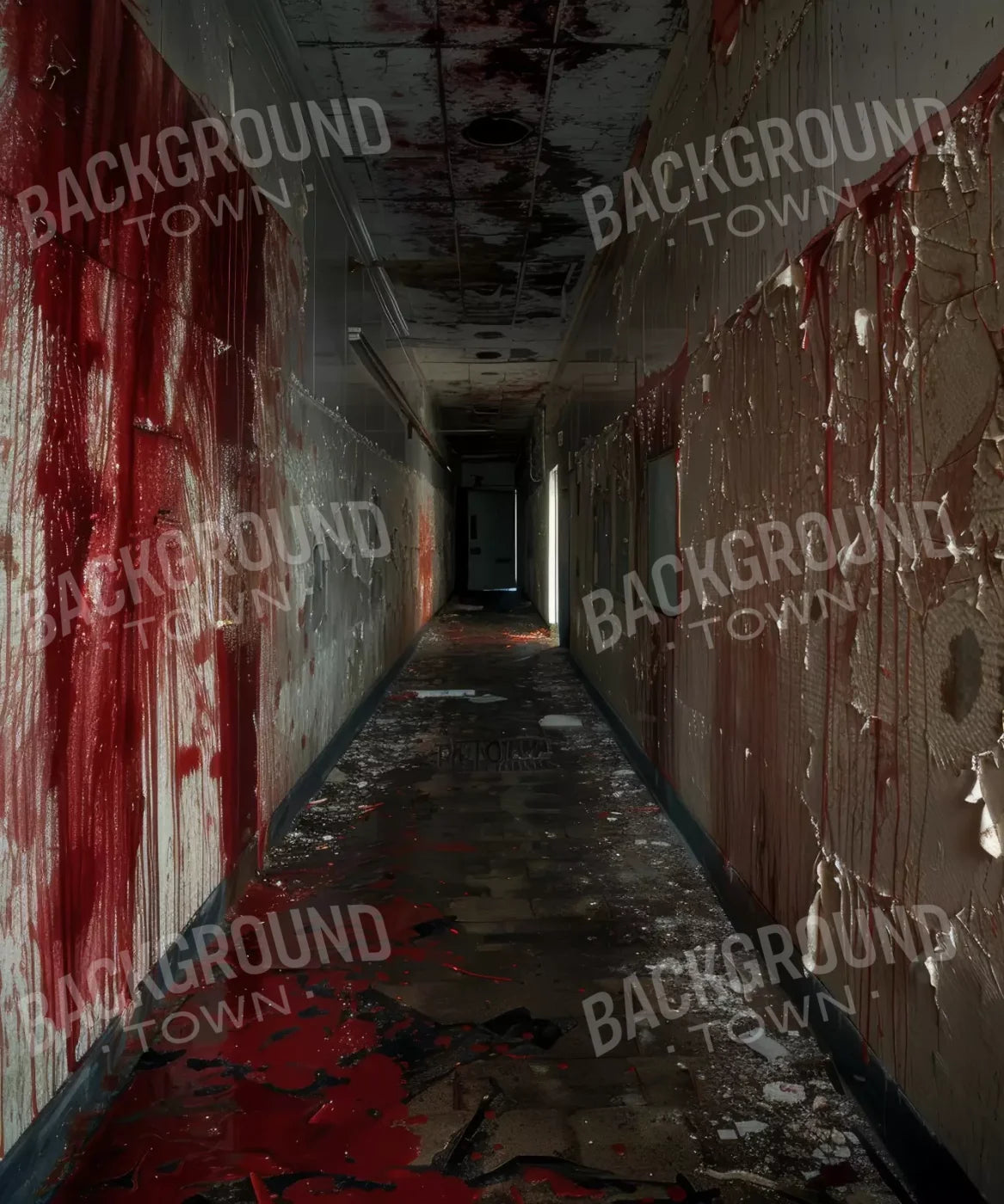 Bloody Institution Hallway Iv 10’X12’ Ultracloth (120 X 144 Inch) Backdrop