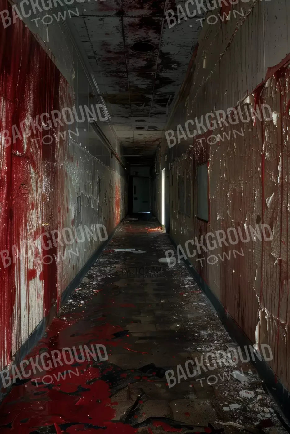 Bloody Institution Hallway Iv 8’X12’ Ultracloth (96 X 144 Inch) Backdrop