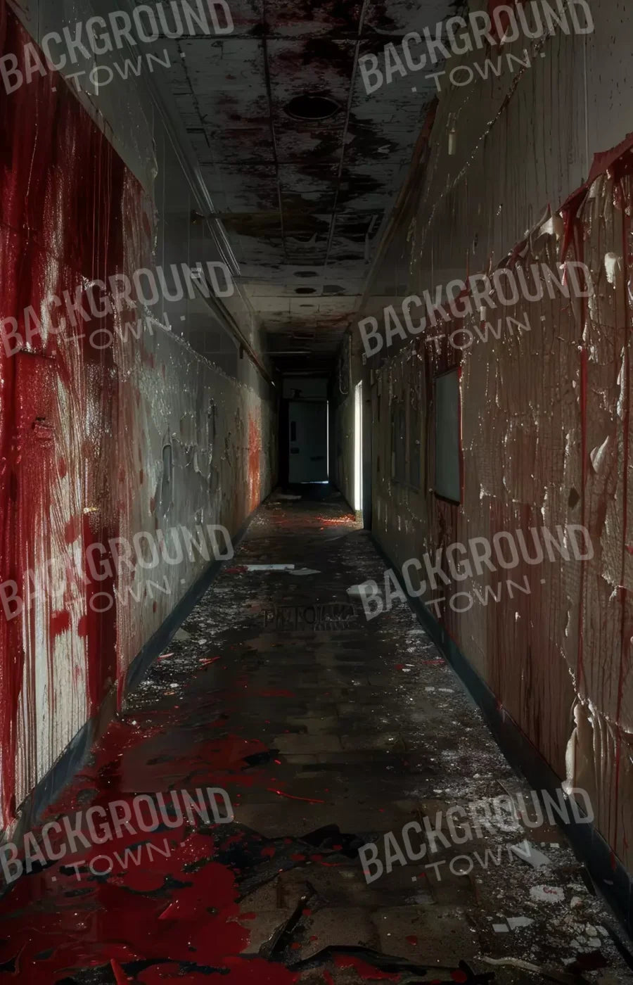 Bloody Institution Hallway Iv 9’X14’ Ultracloth (108 X 168 Inch) Backdrop