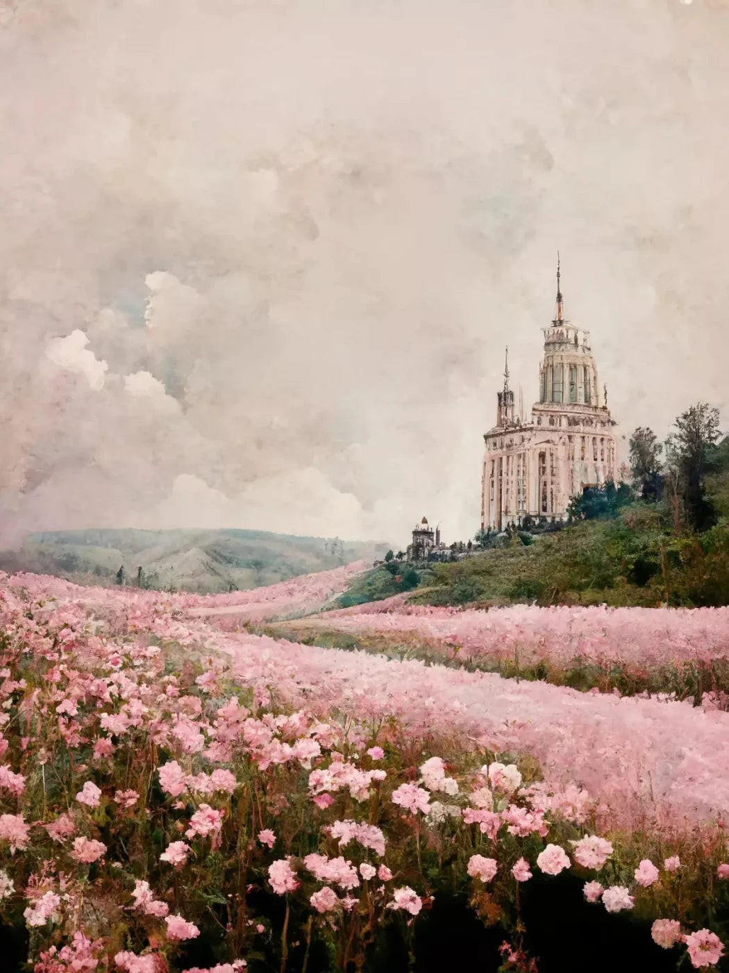 Blossom Meadows 5X68 Fleece ( 60 X 80 Inch ) Backdrop