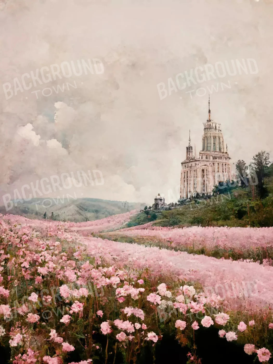 Blossom Meadows 8X10 Fleece ( 96 X 120 Inch ) Backdrop