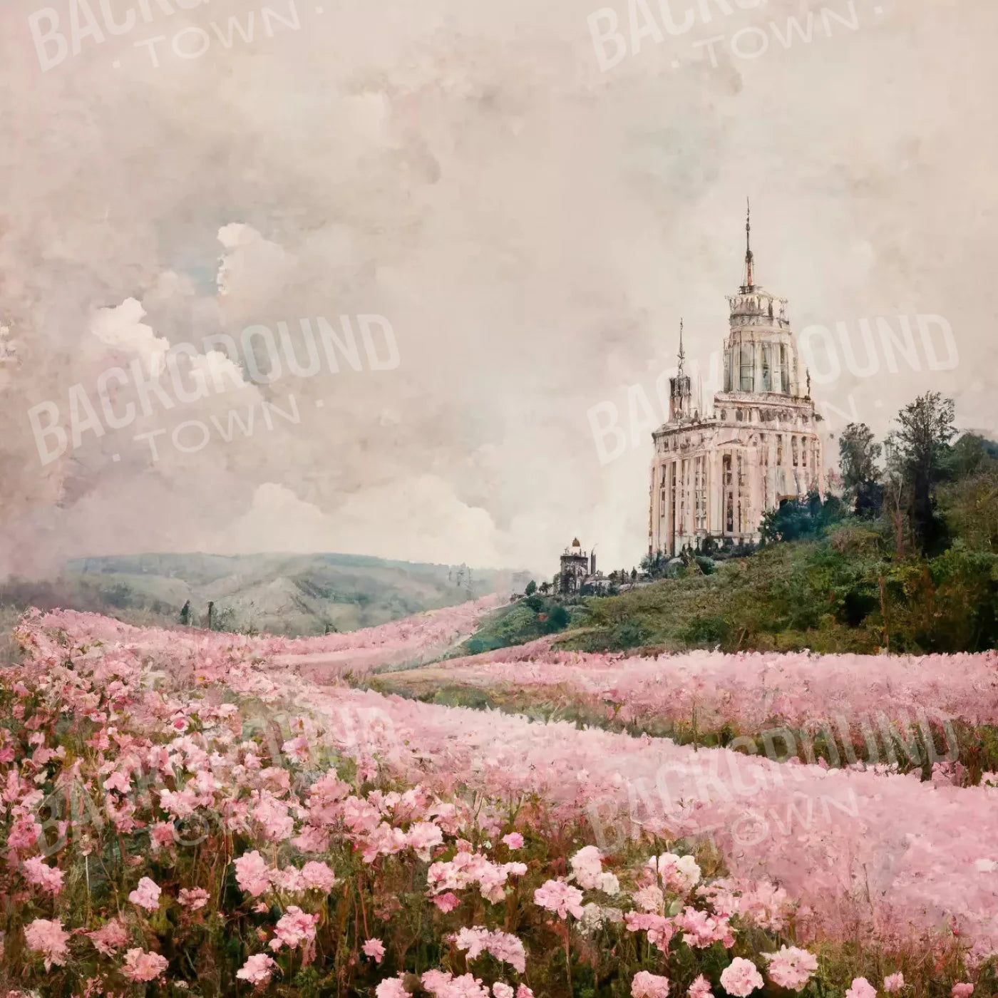Blossom Meadows 8X8 Fleece ( 96 X Inch ) Backdrop