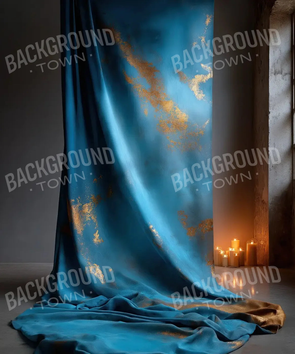 Blue And Gold Drape 10’x12’ UltraCloth (120 x 144 inch) Backdrop