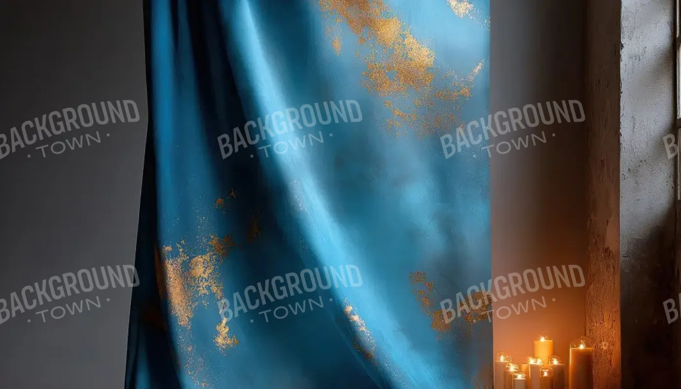 Blue And Gold Drape 14’x8’ UltraCloth (168 x 96 inch) Backdrop