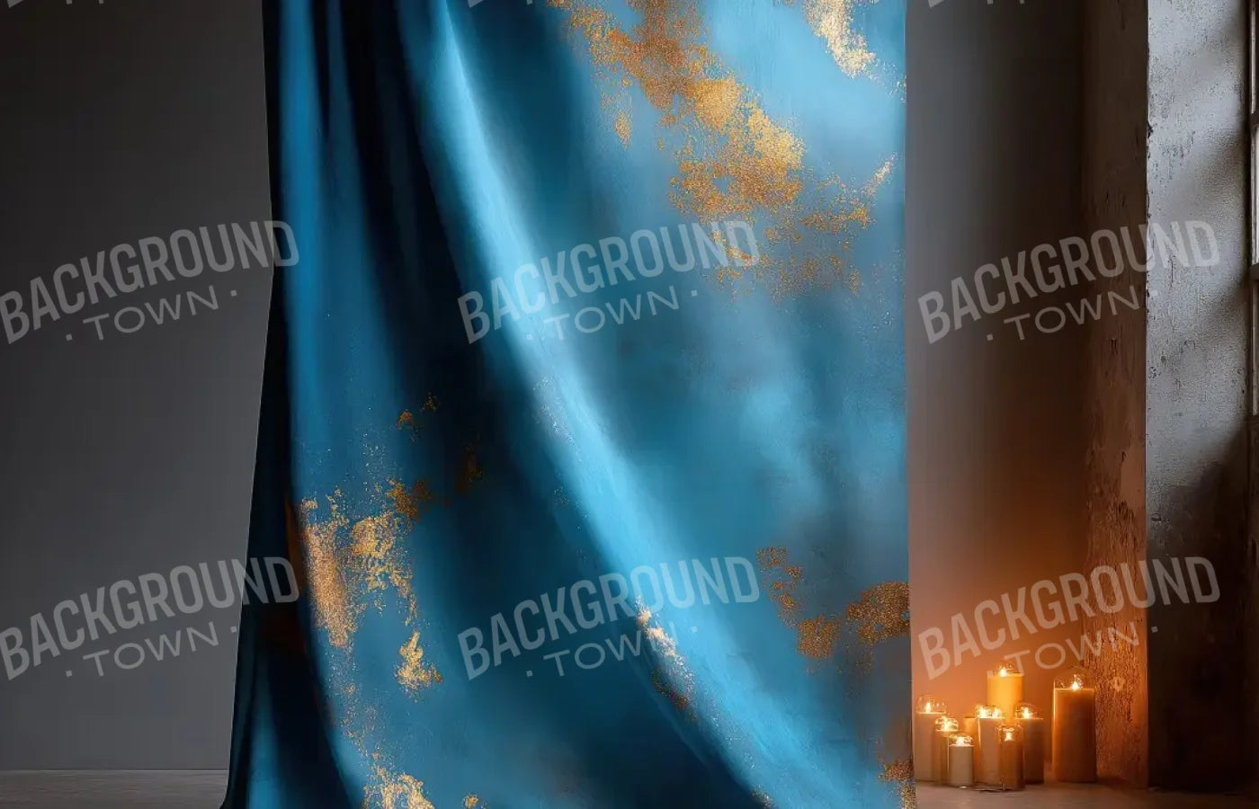 Blue And Gold Drape 14’x9’ UltraCloth (168 x 108 inch) Backdrop