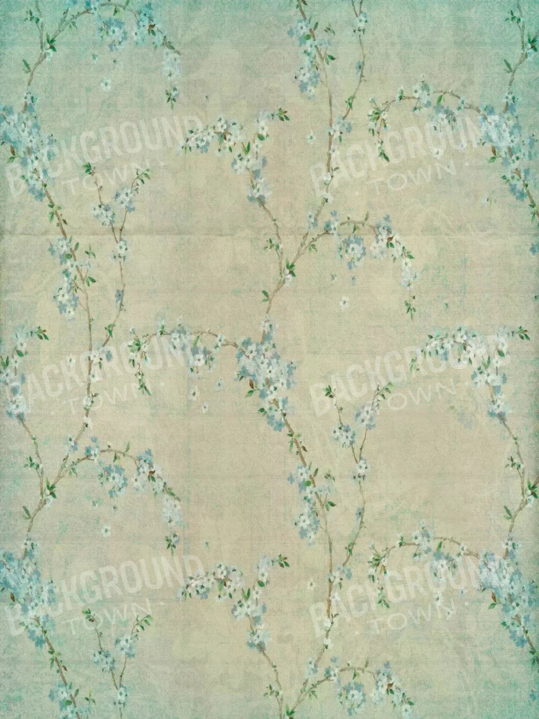 Blue Blossom 5X68 Fleece ( 60 X 80 Inch ) Backdrop